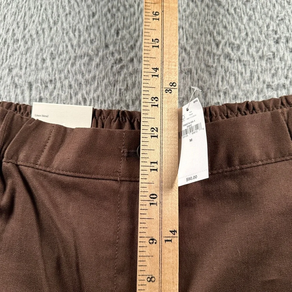 Banana Republic‎ Pants Womens M Tapered High-Rise Linen Blend Ankle Brown Casual